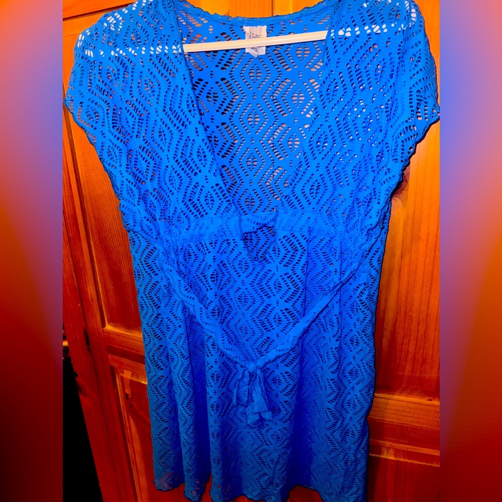 Rebecca by Becca Virtue Royal Blue Swim Cover Up, size M EUC